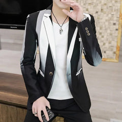 Blazer Men's Fashion Business Gentleman Slim - fit Stripes British Style Outdoor Performance Trend Wedding Banquet Casual Blazer - SHOWLU FASHION STORE