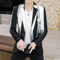 Blazer Men's Fashion Business Gentleman Slim - fit Stripes British Style Outdoor Performance Trend Wedding Banquet Casual Blazer - SHOWLU FASHION STORE