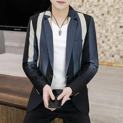 Blazer Men's Fashion Business Gentleman Slim - fit Stripes British Style Outdoor Performance Trend Wedding Banquet Casual Blazer - SHOWLU FASHION STORE