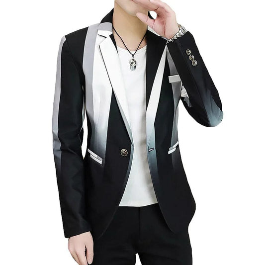 Blazer Men's Fashion Business Gentleman Slim - fit Stripes British Style Outdoor Performance Trend Wedding Banquet Casual Blazer - SHOWLU FASHION STORE