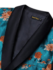 Blue New Style Jacket Casual Jacquard Button Blazer Shawl Lapel Suit Jacket For Wedding 1pc Suit - SHOWLU FASHION STORE