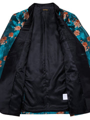 Blue New Style Jacket Casual Jacquard Button Blazer Shawl Lapel Suit Jacket For Wedding 1pc Suit - SHOWLU FASHION STORE