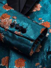Blue New Style Jacket Casual Jacquard Button Blazer Shawl Lapel Suit Jacket For Wedding 1pc Suit - SHOWLU FASHION STORE