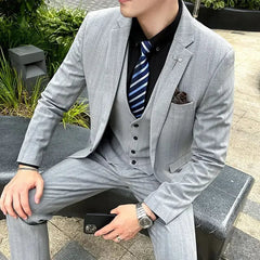 Boutique 5XL(Blazer + Vest + Trousers) Men's Elegant Fashion Business A Variety of Gentlemen Casual Formal Suit Three - piece Suit - SHOWLU FASHION STORE