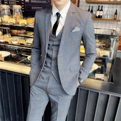 Boutique 5XL(Blazer + Vest + Trousers) Men's Elegant Fashion Business A Variety of Gentlemen Casual Formal Suit Three - piece Suit - SHOWLU FASHION STORE