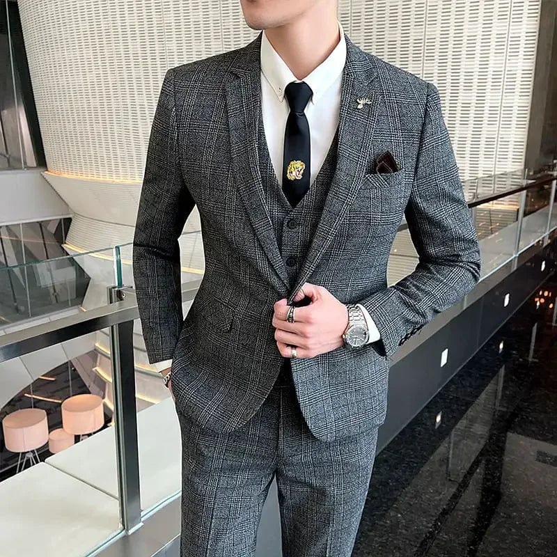 Boutique 5XL(Blazer + Vest + Trousers) Men's Elegant Fashion Business A Variety of Gentlemen Casual Formal Suit Three - piece Suit - SHOWLU FASHION STORE