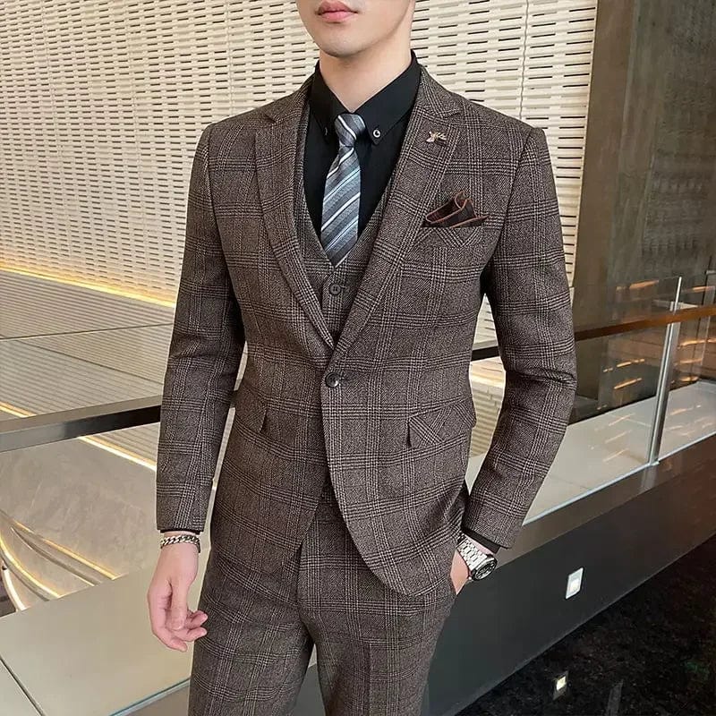 Boutique 5XL(Blazer + Vest + Trousers) Men's Elegant Fashion Business A Variety of Gentlemen Casual Formal Suit Three - piece Suit - SHOWLU FASHION STORE