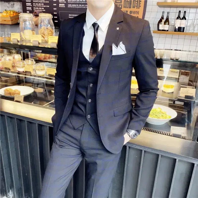 Boutique 5XL(Blazer + Vest + Trousers) Men's Elegant Fashion Business A Variety of Gentlemen Casual Formal Suit Three - piece Suit - SHOWLU FASHION STORE