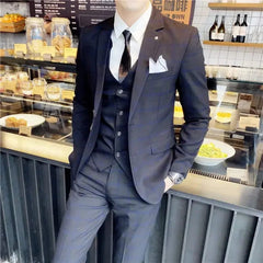 Boutique 5XL(Blazer + Vest + Trousers) Men's Elegant Fashion Business A Variety of Gentlemen Casual Formal Suit Three - piece Suit - SHOWLU FASHION STORE