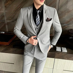 Boutique 5XL(Blazer + Vest + Trousers) Men's Elegant Fashion Business A Variety of Gentlemen Casual Formal Suit Three - piece Suit - SHOWLU FASHION STORE