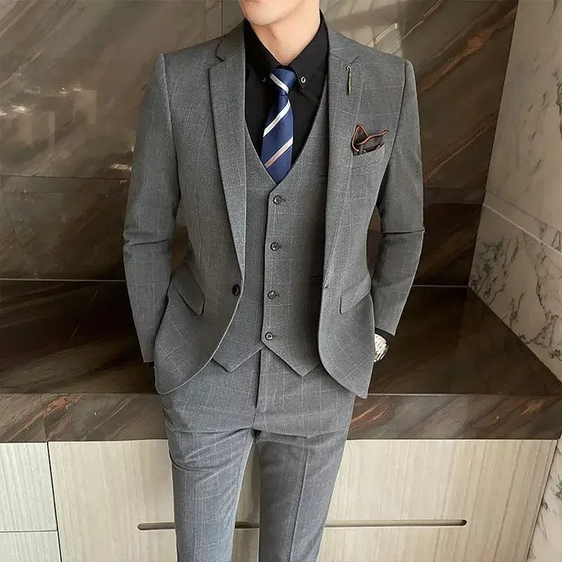 Boutique 5XL(Blazer + Vest + Trousers) Men's Elegant Fashion Business A Variety of Gentlemen Casual Formal Suit Three - piece Suit - SHOWLU FASHION STORE