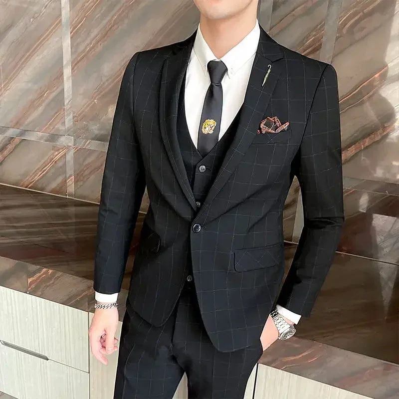Boutique 5XL(Blazer + Vest + Trousers) Men's Elegant Fashion Business A Variety of Gentlemen Casual Formal Suit Three - piece Suit - SHOWLU FASHION STORE