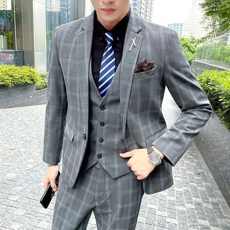 Boutique 5XL(Blazer + Vest + Trousers) Men's Elegant Fashion Business A Variety of Gentlemen Casual Formal Suit Three - piece Suit - SHOWLU FASHION STORE