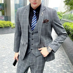Boutique 5XL(Blazer + Vest + Trousers) Men's Elegant Fashion Business A Variety of Gentlemen Casual Formal Suit Three - piece Suit - SHOWLU FASHION STORE