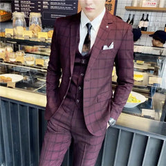 Boutique 5XL(Blazer + Vest + Trousers) Men's Elegant Fashion Business A Variety of Gentlemen Casual Formal Suit Three - piece Suit - SHOWLU FASHION STORE
