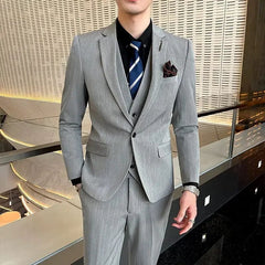 Boutique 5XL(Blazer + Vest + Trousers) Men's Elegant Fashion Business A Variety of Gentlemen Casual Formal Suit Three - piece Suit - SHOWLU FASHION STORE
