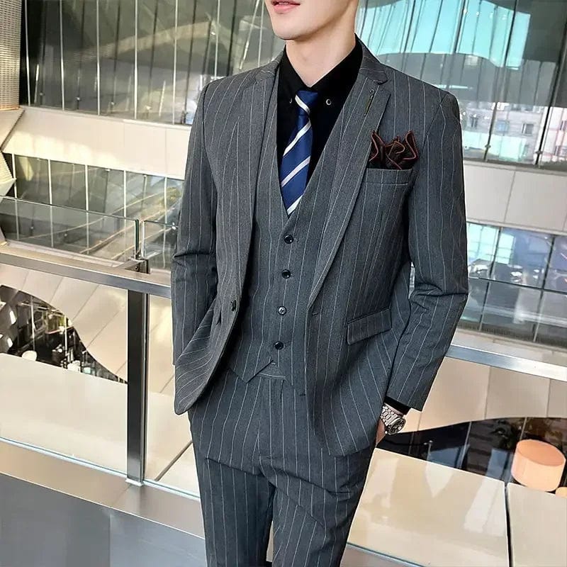 Boutique 5XL(Blazer + Vest + Trousers) Men's Elegant Fashion Business A Variety of Gentlemen Casual Formal Suit Three - piece Suit - SHOWLU FASHION STORE