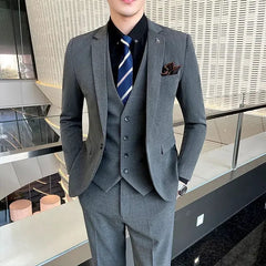 Boutique 5XL(Blazer + Vest + Trousers) Men's Elegant Fashion Business A Variety of Gentlemen Casual Formal Suit Three - piece Suit - SHOWLU FASHION STORE