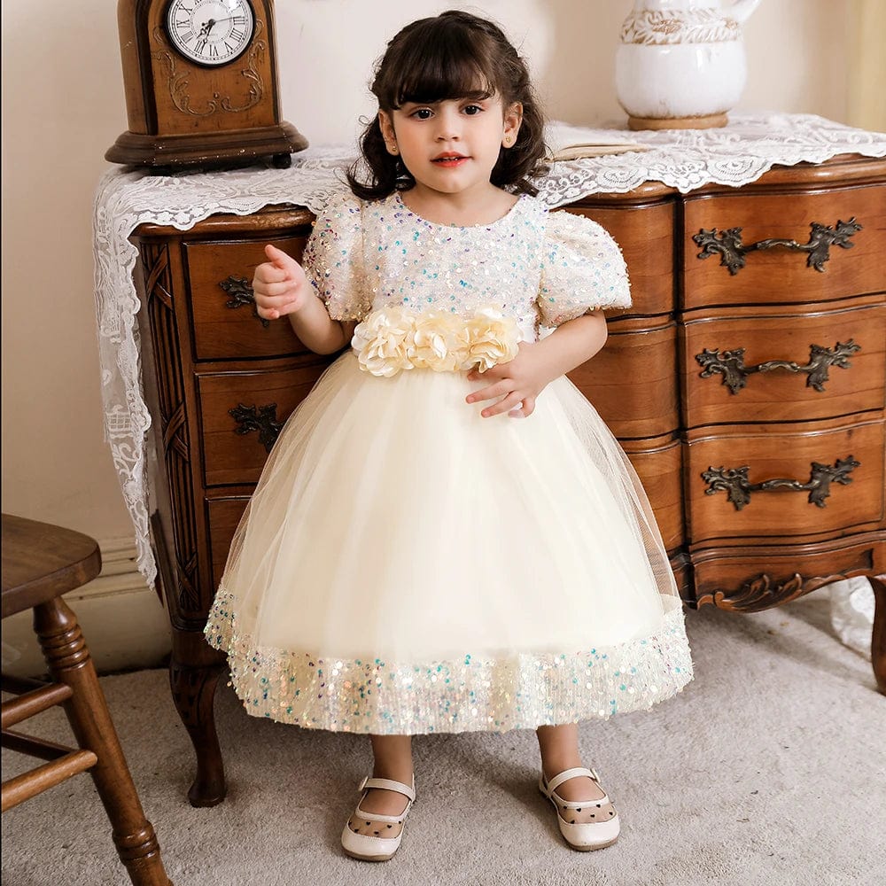Bow Christmas Baby Girl Dresse Infant Sequin 1st Birthday Red Party Wedding Prom Kids Dresses For Girl Lace Flower Princess Gown - SHOWLU FASHION STORE