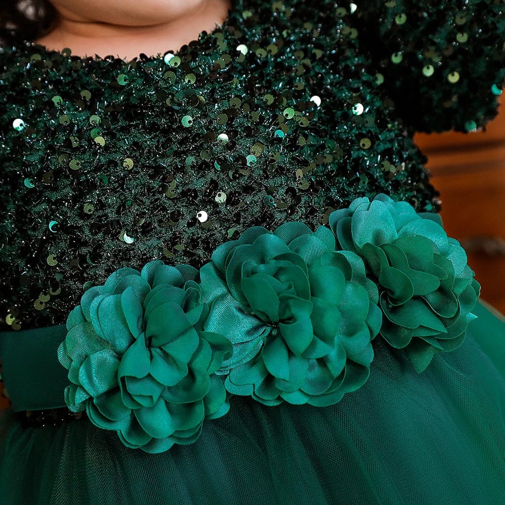 Bow Christmas Baby Girl Dresse Infant Sequin 1st Birthday Red Party Wedding Prom Kids Dresses For Girl Lace Flower Princess Gown - SHOWLU FASHION STORE