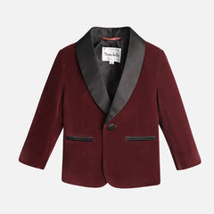 Boys Velvet Blazer Jacket Pants Bowtie 3PCS Photograph Suit Kids 1Year Birthday Dress Children Wedding Performance Evening Set - SHOWLU FASHION STORE