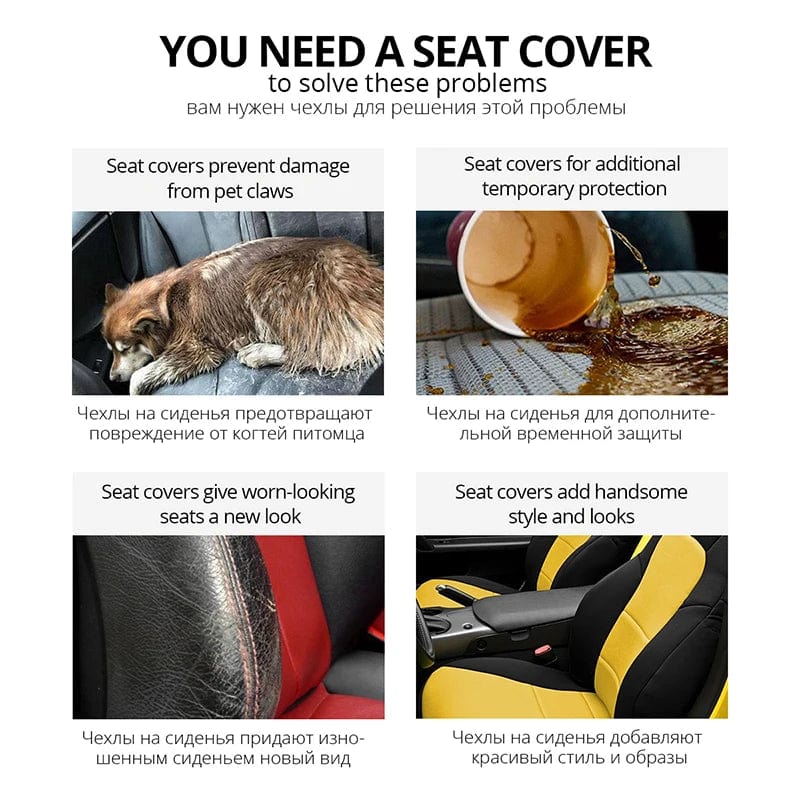 Brand Embroidery Car Seat Covers Set Car Organizer Universal For golf 4 For Citroen C4 For izh 2126 For Hyundai Ai 20 For Honda - SHOWLU FASHION STORE