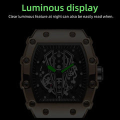 Brand New Men's Watch Fashion Automatic Movement Barrel Luminous Waterproof Clock Sports Male's Silicone Strap Quartz Wristwatch - SHOWLU FASHION STORE