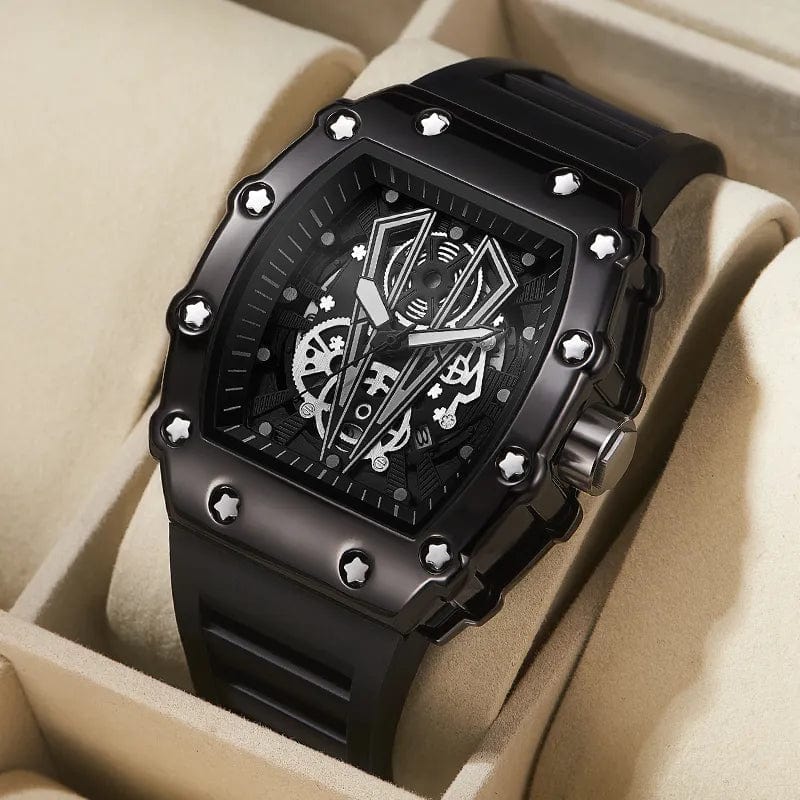Brand New Men's Watch Fashion Automatic Movement Barrel Luminous Waterproof Clock Sports Male's Silicone Strap Quartz Wristwatch - SHOWLU FASHION STORE
