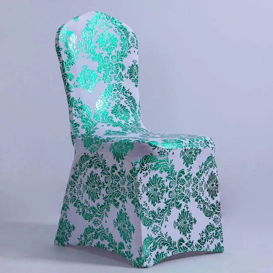 Bronzing Gold Printed Chair Cover Stretch Spandex Universal Wedding Chair Covers For Restaurant Banquet Hotel Dining Party - SHOWLU FASHION STORE
