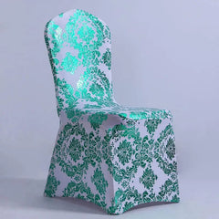 Bronzing Gold Printed Chair Cover Stretch Spandex Universal Wedding Chair Covers For Restaurant Banquet Hotel Dining Party - SHOWLU FASHION STORE