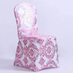 Bronzing Gold Printed Chair Cover Stretch Spandex Universal Wedding Chair Covers For Restaurant Banquet Hotel Dining Party - SHOWLU FASHION STORE