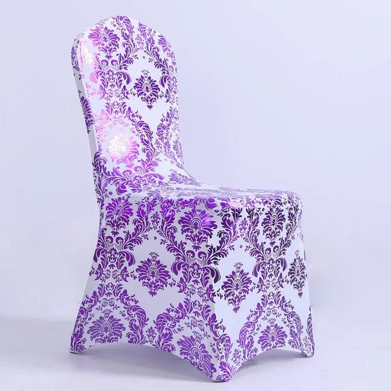 Bronzing Gold Printed Chair Cover Stretch Spandex Universal Wedding Chair Covers For Restaurant Banquet Hotel Dining Party - SHOWLU FASHION STORE