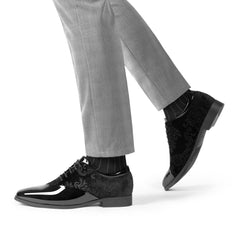 Bruno Marc Men's Dress Tuxedo Shoes Classic Patent Velvet Lace - up Formal Caden Oxford - SHOWLU FASHION STORE