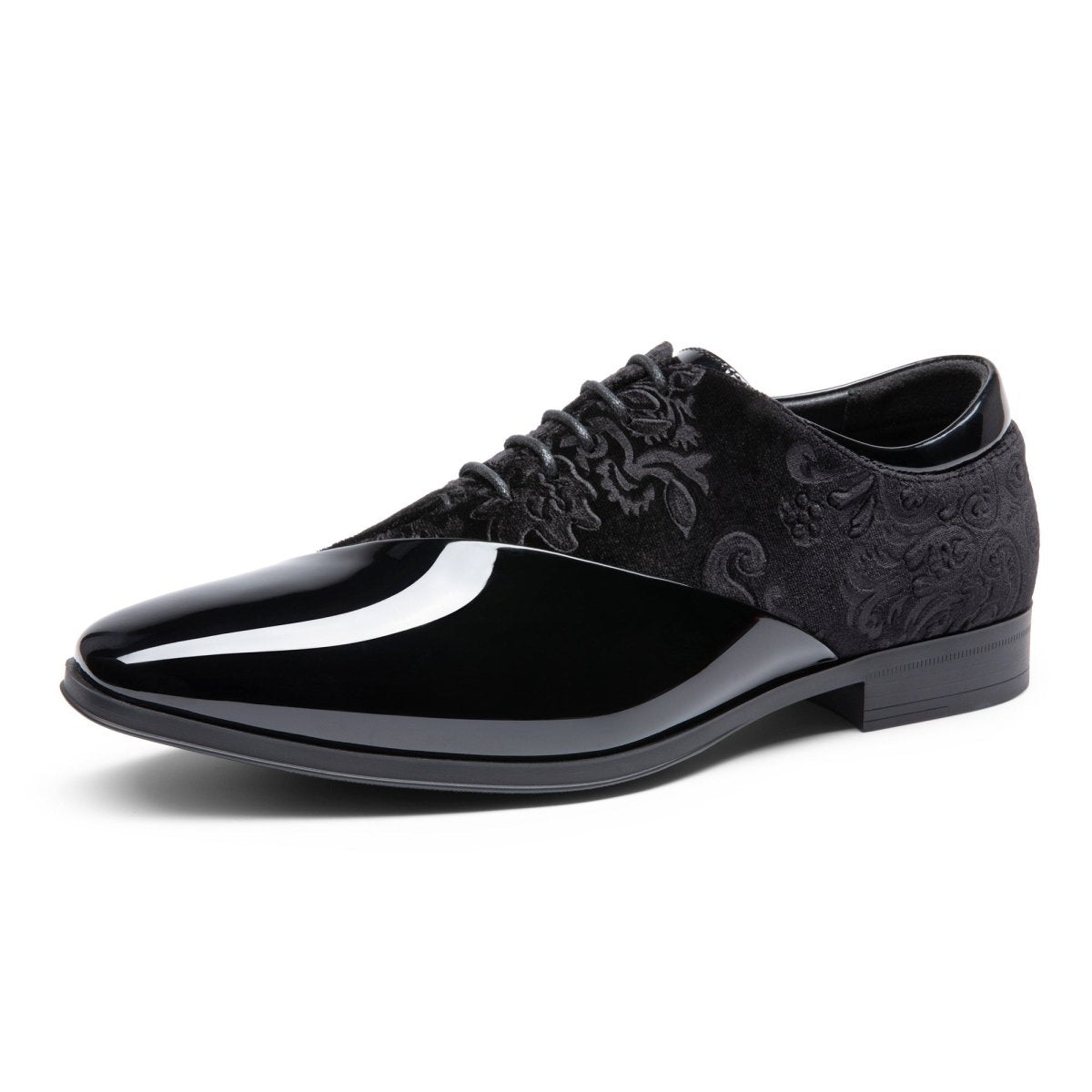 Bruno Marc Men's Dress Tuxedo Shoes Classic Patent Velvet Lace - up Formal Caden Oxford - SHOWLU FASHION STORE