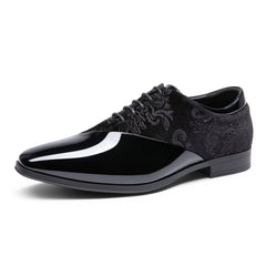 Bruno Marc Men's Dress Tuxedo Shoes Classic Patent Velvet Lace - up Formal Caden Oxford - SHOWLU FASHION STORE