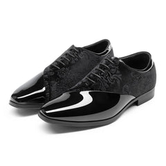 Bruno Marc Men's Dress Tuxedo Shoes Classic Patent Velvet Lace - up Formal Caden Oxford - SHOWLU FASHION STORE