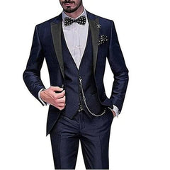 Burgundy Italian Style Colorful Tuxedo Groom Prom Pink Dress Wedding Dress Elegant Slim Men's Suit Set 3 Piece(Jacket+Pant+Vest) - SHOWLU FASHION STORE