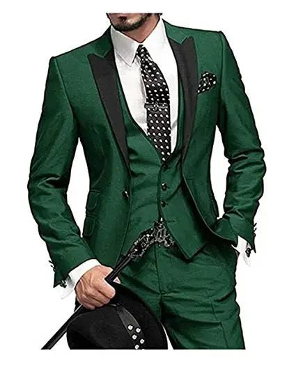 Burgundy Italian Style Colorful Tuxedo Groom Prom Pink Dress Wedding Dress Elegant Slim Men's Suit Set 3 Piece(Jacket+Pant+Vest) - SHOWLU FASHION STORE