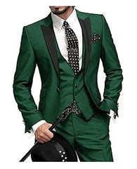 Burgundy Italian Style Colorful Tuxedo Groom Prom Pink Dress Wedding Dress Elegant Slim Men's Suit Set 3 Piece(Jacket+Pant+Vest) - SHOWLU FASHION STORE