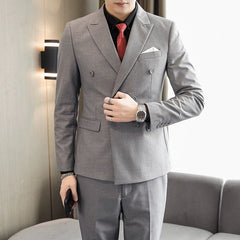 Business Plus Size Double - Breasted Business Suit - SHOWLU FASHION STORE