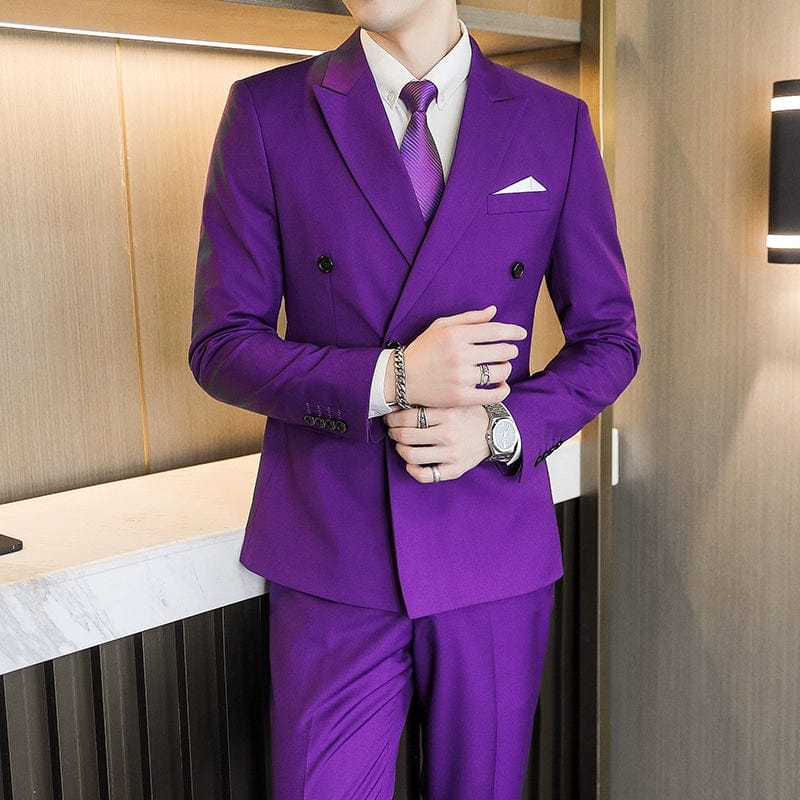 Business Plus Size Double - Breasted Business Suit - SHOWLU FASHION STORE