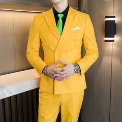 Business Plus Size Double - Breasted Business Suit - SHOWLU FASHION STORE
