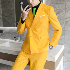 Business Plus Size Double - Breasted Business Suit - SHOWLU FASHION STORE
