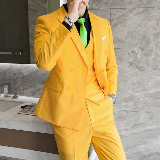 Business Plus Size Double - Breasted Business Suit - SHOWLU FASHION STORE