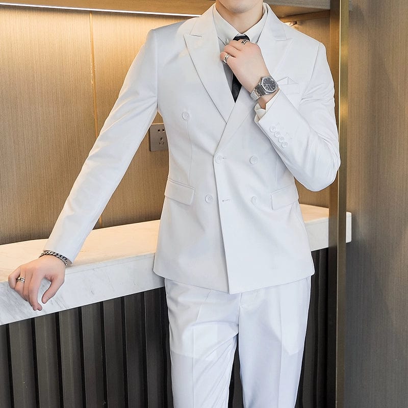 Business Plus Size Double - Breasted Business Suit - SHOWLU FASHION STORE