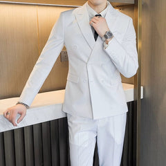 Business Plus Size Double - Breasted Business Suit - SHOWLU FASHION STORE