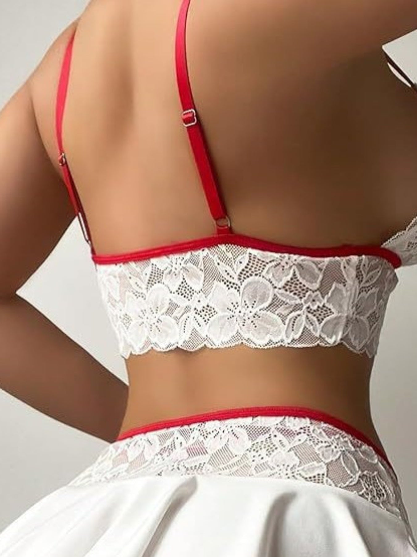 Seductive Lace and Milk Contrast Lace Set, White, Sizes S-XL, Elegant Lace Detailing, Soft and Comfortable, Perfect for Special Evenings and Intimate Moments SHOWLU FASHION STORE