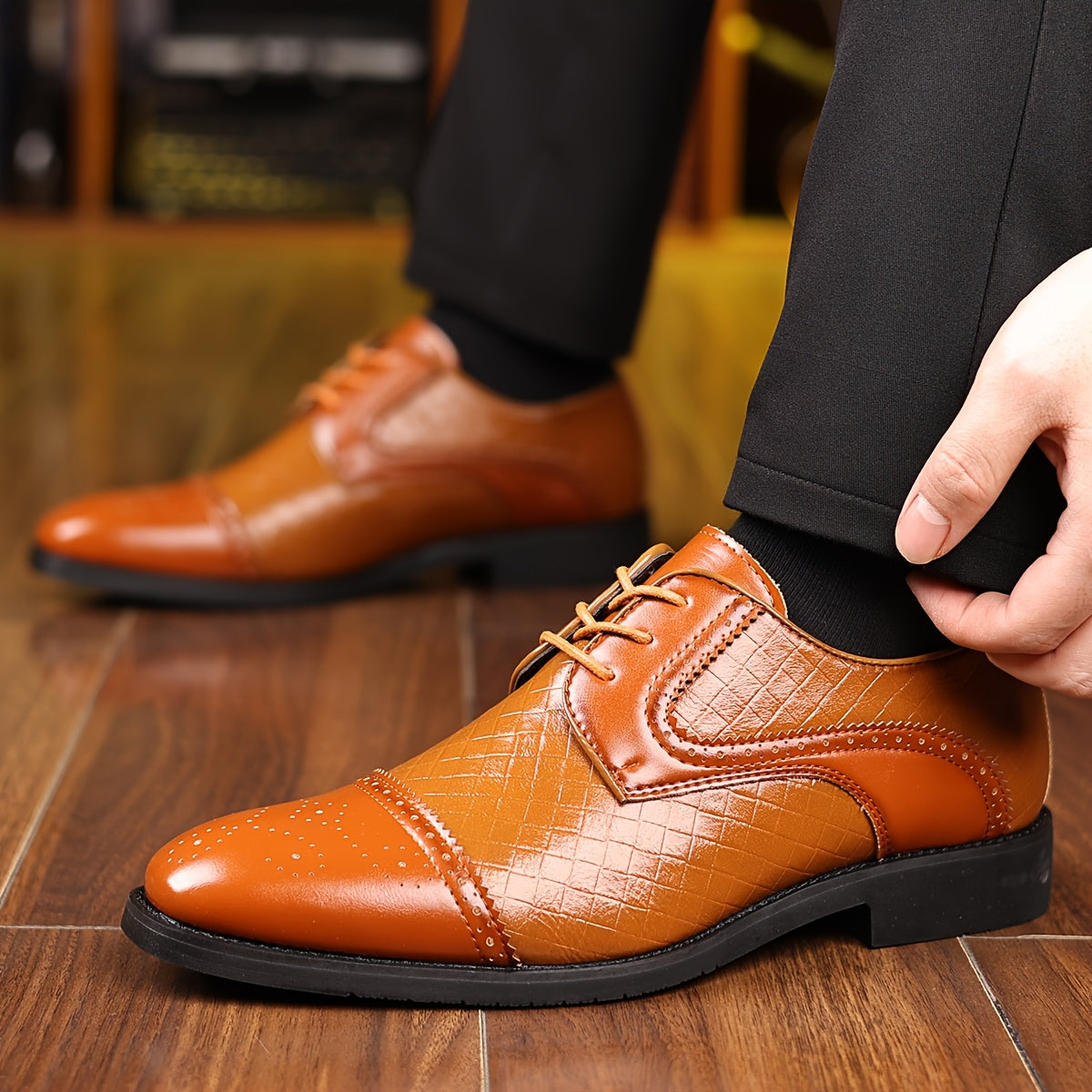 Spring New Men'S Fashion Business Formal Shoes Men'S Shoes English Shoes European Version Single Shoes SHOWLU FASHION STORE