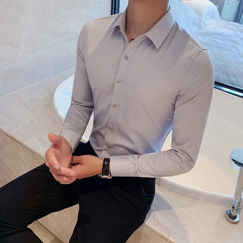 Camisas De Hombre Long Sleeve Shirts For Men Clothing 2024 Business Formal Wear Camisa Social Masculina Slim Fit Chemise Homme - SHOWLU FASHION STORE