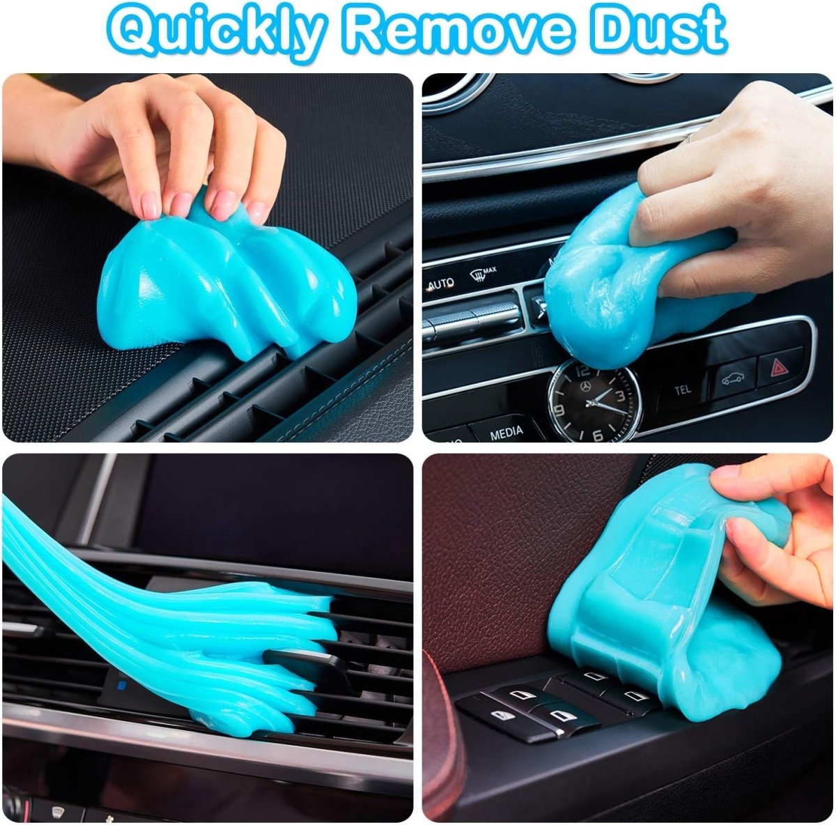 Car Cleaning Gel Universal Detailing Kit Automotive Dust Car Crevice Cleaner Slime Auto Air Vent Interior Detail Removal for Car Putty Cleaning Keyboard Cleaner Car Accessories Blue - SHOWLU FASHION STORE